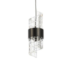 Oaks Lighting - Zanthus LED Single Pendant with Acrylic Swirls and Metal Detailing (Oaks 8022/1 SP ) - Luminosity Designs Ltd