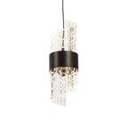 Oaks Lighting - Zanthus LED Single Pendant with Acrylic Swirls and Metal Detailing (Oaks 8022/1 SP ) - Luminosity Designs Ltd