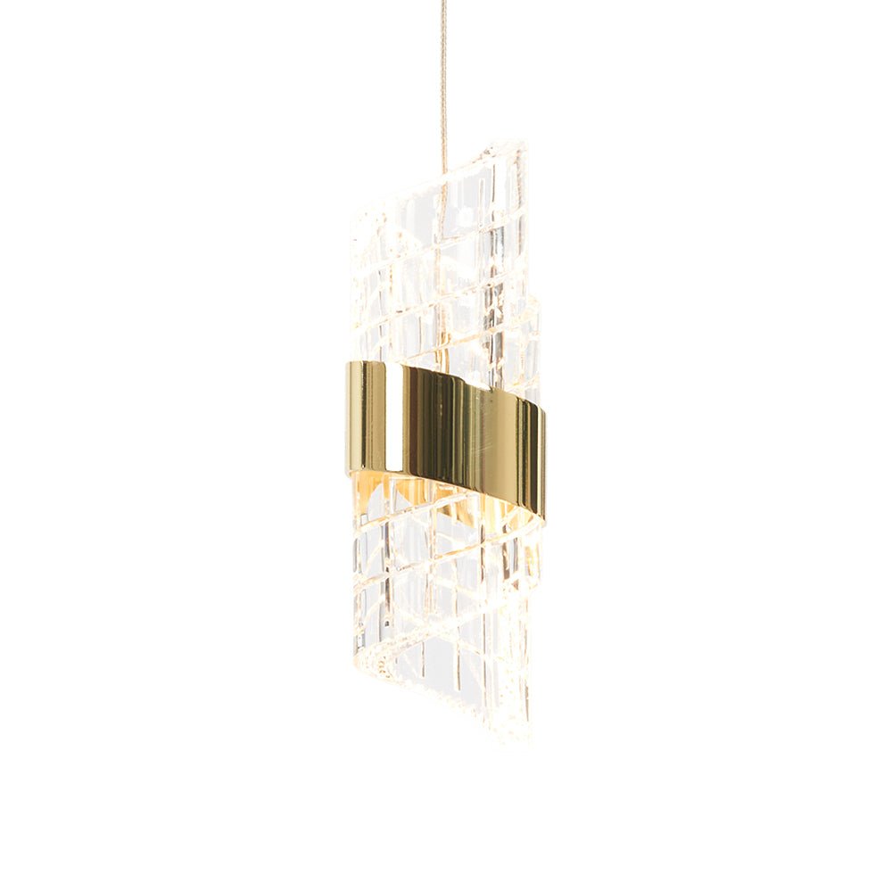 Oaks Lighting - Zanthus LED Single Pendant with Acrylic Swirls and Metal Detailing (Oaks 8022/1 SP ) - Luminosity Designs Ltd