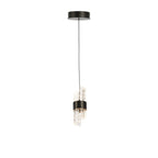 Oaks Lighting - Zanthus LED Single Pendant with Acrylic Swirls and Metal Detailing (Oaks 8022/1 SP ) - Luminosity Designs Ltd