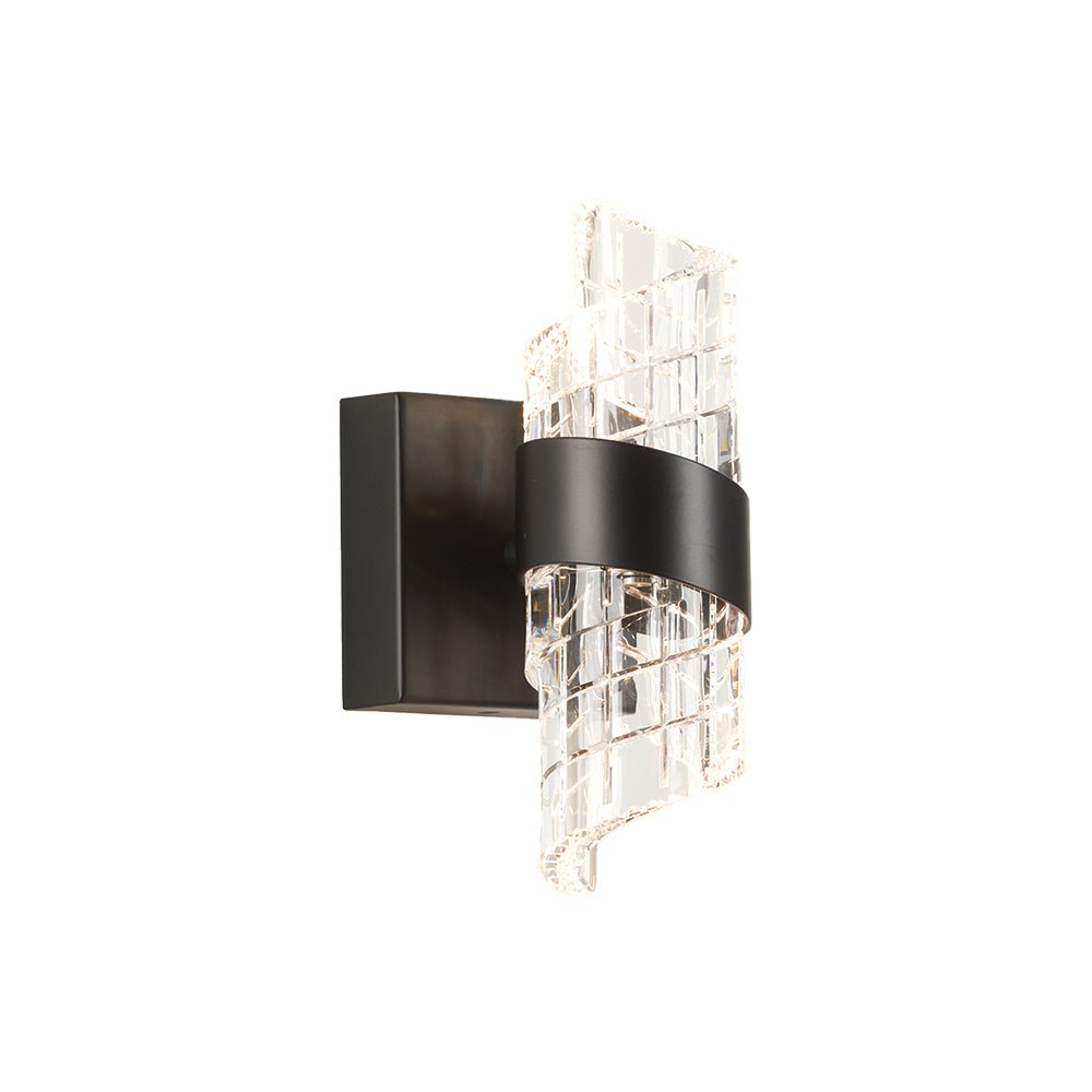 Zanthus LED Single Wall Light with Acrylic Swirls and Metal Detailing (Oaks 8022/1 WB ) - Luminosity Designs Ltd
