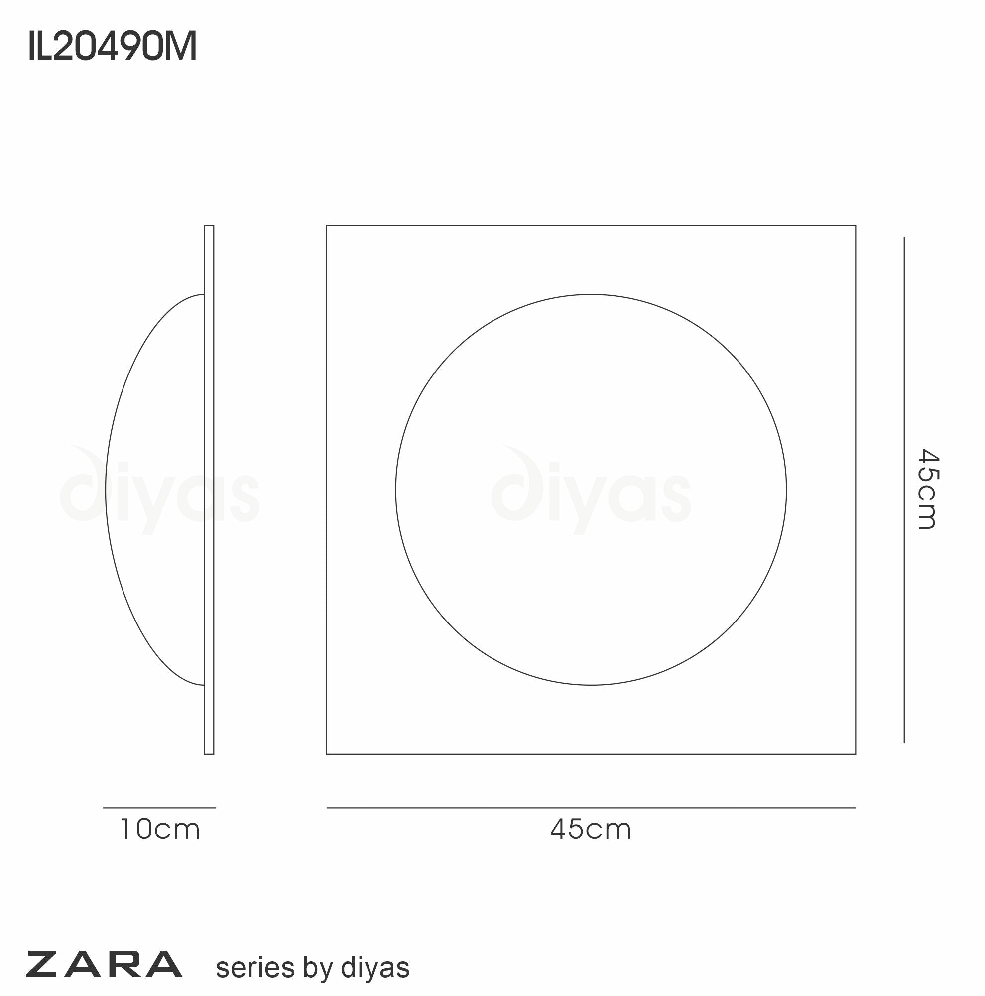 Diyas - Zara Flush Fitting Medium Square - Luminosity Designs Ltd