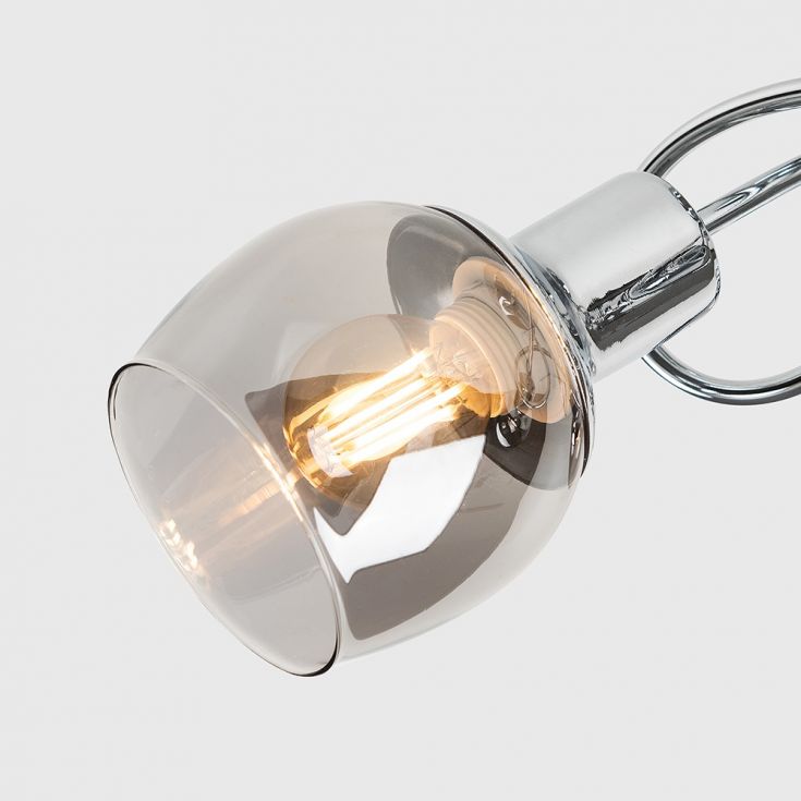 lse - Zarah 3 Light Chrome Flush Ceiling Light - Luminosity Designs Ltd