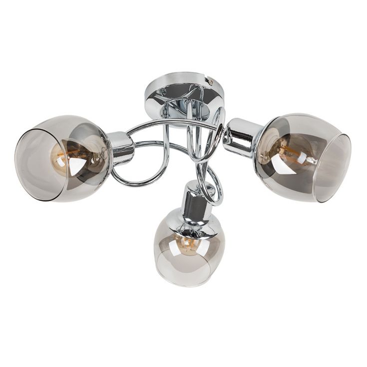 lse - Zarah 3 Light Chrome Flush Ceiling Light - Luminosity Designs Ltd