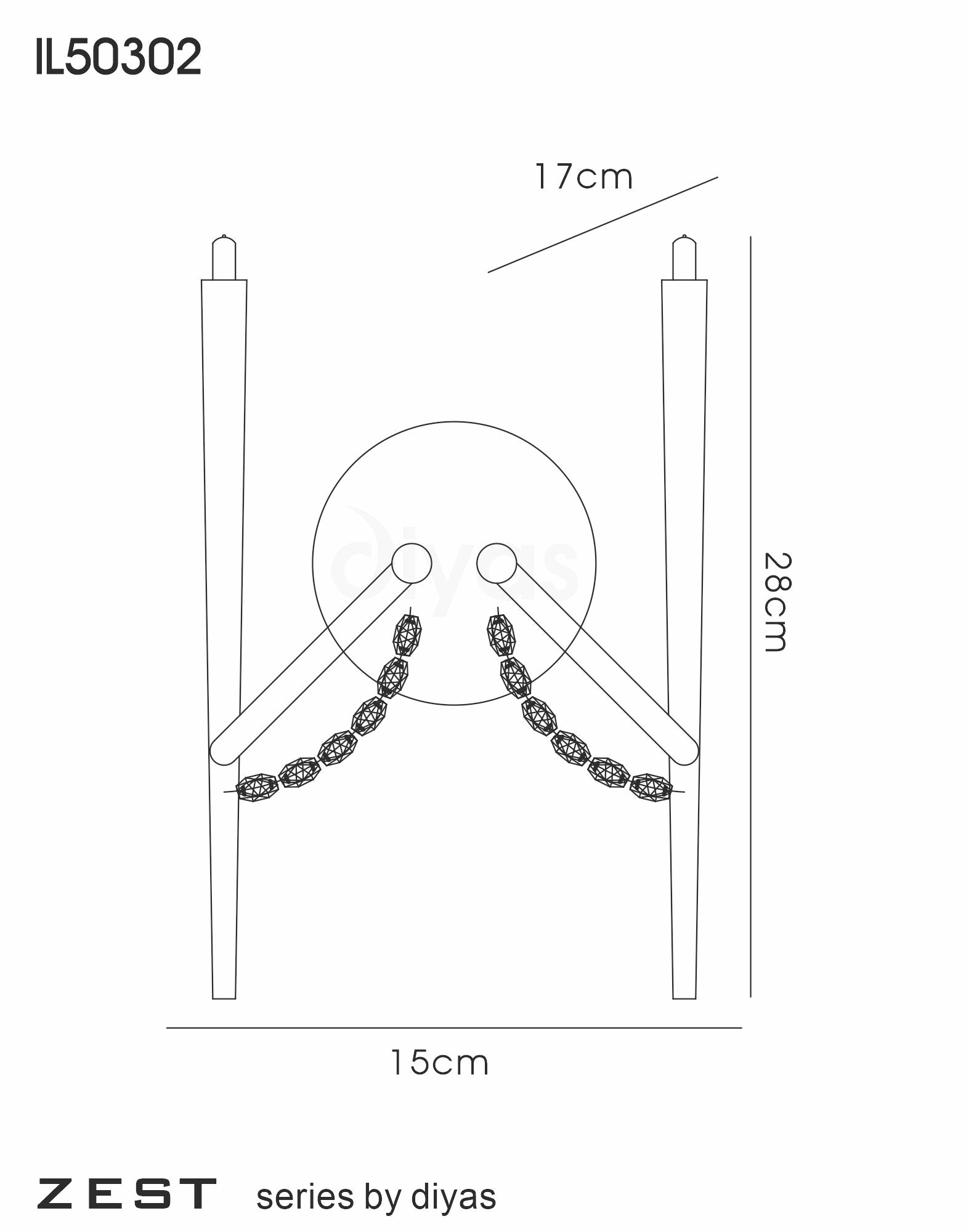 Diyas - Zest Wall Lamp - Luminosity Designs Ltd