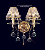 Diyas - Zinta Wall Lamp Switched 2 Light E14 Switched with Hanging Crystal Droplets - Luminosity Designs Ltd