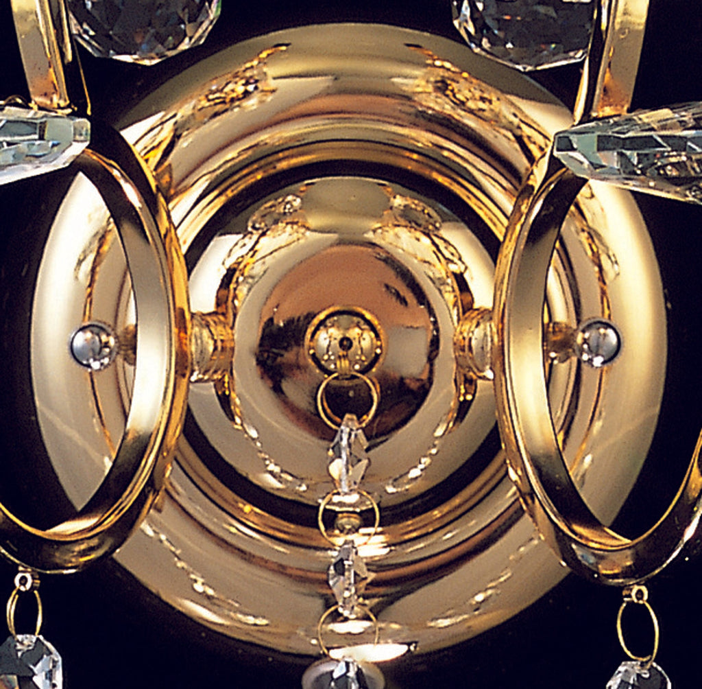 Diyas - Zinta Wall Lamp Switched 2 Light E14 Switched with Hanging Crystal Droplets - Luminosity Designs Ltd