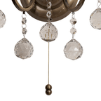 Diyas - Zinta Wall Lamp Switched 2 Light E14 Switched with Hanging Crystal Droplets - Luminosity Designs Ltd