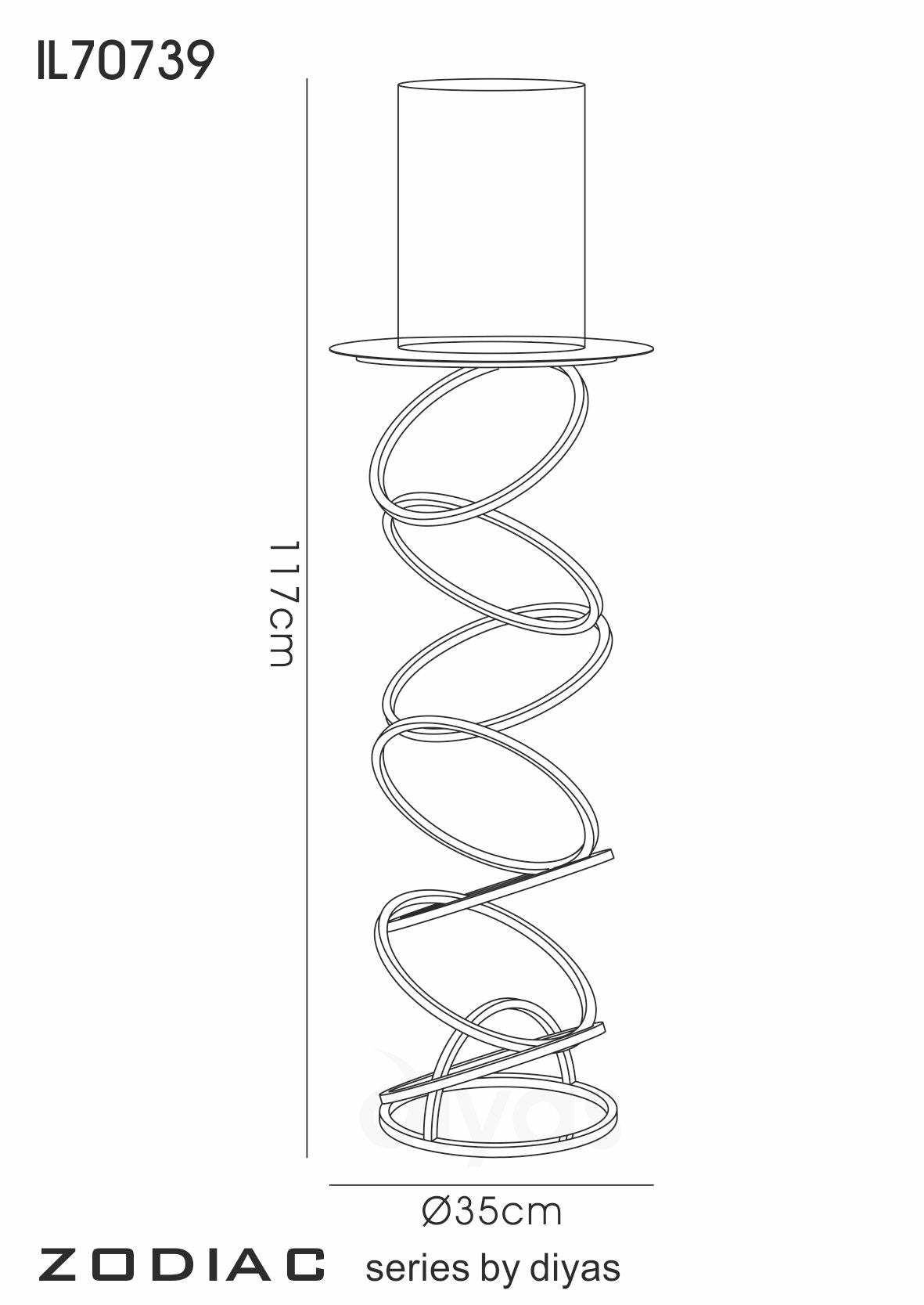 Diyas Home - Zodiac Floor Candle Holder - Luminosity Designs Ltd