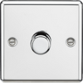 Knightsbridge - 1 Gang Single Metal Rounded Edge 1G Dimmer Switch with Intelligent Dimmer Module - Luminosity Designs Ltd