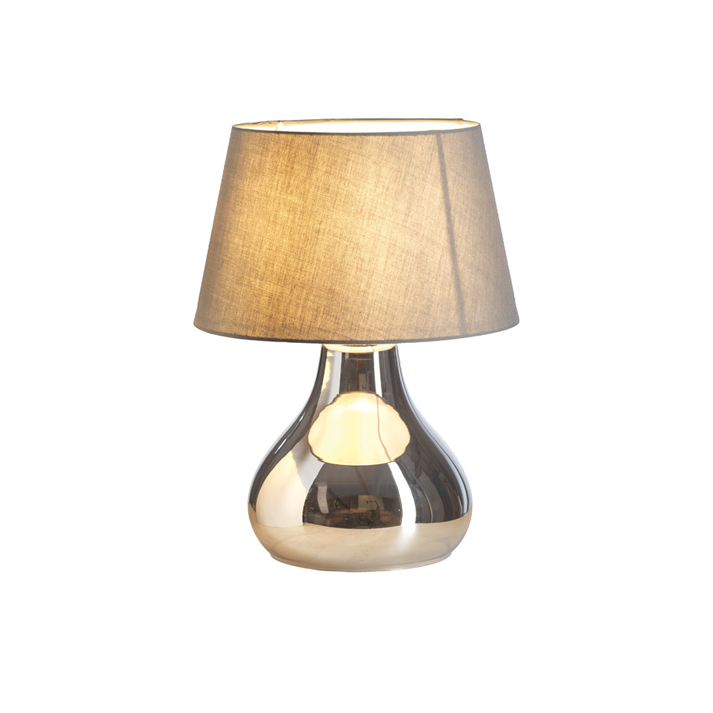 Large Turua Table Lamp, Teardrop Glass Shaped Base, Phenolic Lamp Holder with Braided Flex, Inline Switch, 1 x E27