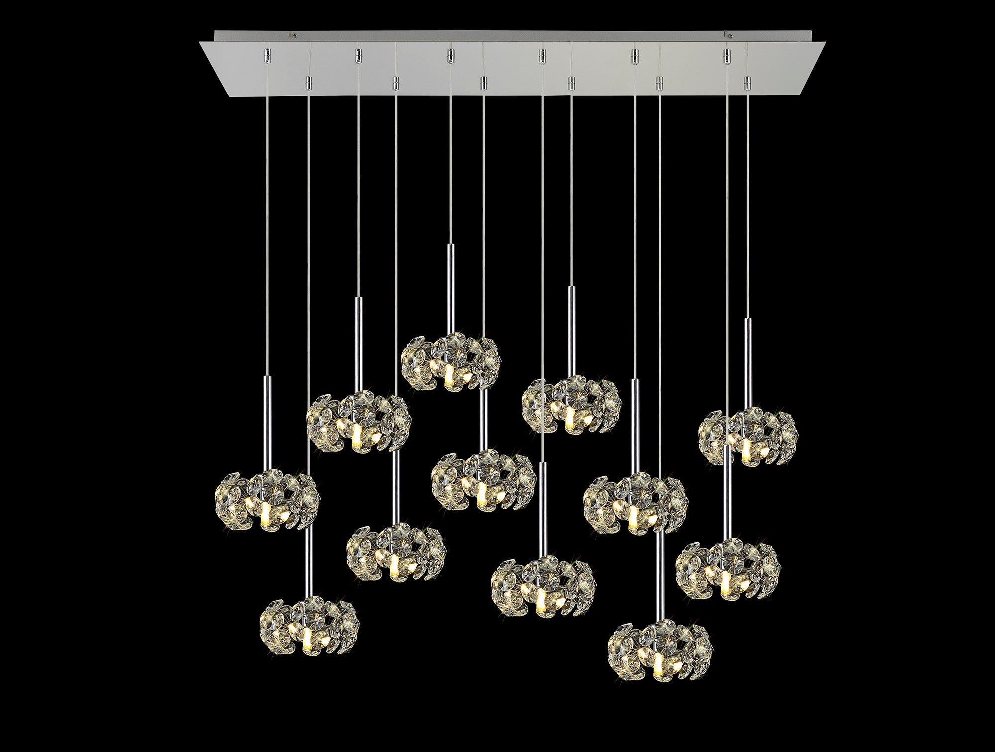 Luminosity Designs - 12 Light Baron Opulence Multi Pendant Panel - Luminosity Designs Ltd