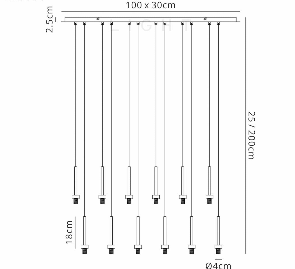 Luminosity Designs - 12 Light Baron Opulence Multi Pendant Panel - Luminosity Designs Ltd