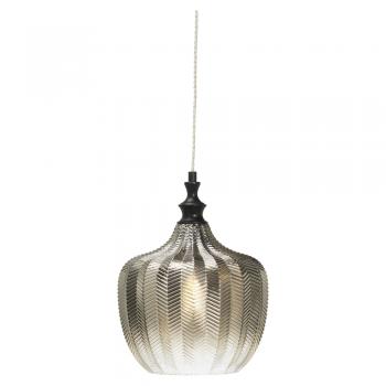 Darby Single Pendant with Faceted Glass and Smoked Tint  1 X E27(Oaks 1240 BK)