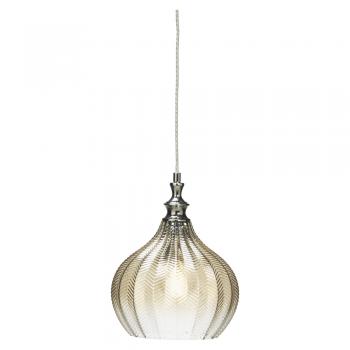 Darby Single Pendant With Faceted Glass and Chrome Tint  (1241 CH Oaks)