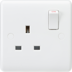 Curved Edge 13A 1 Gang Double Pole Switched Socket
