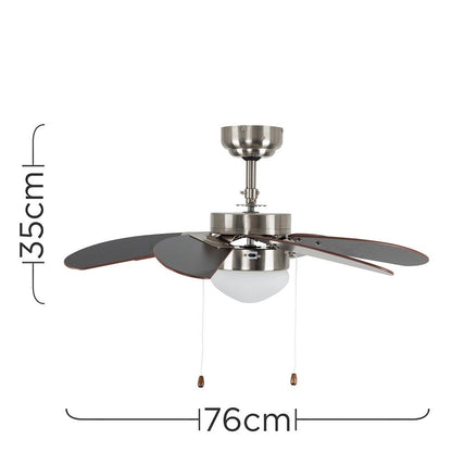 Typhoon Pull Cord Ceiling Fan With Light