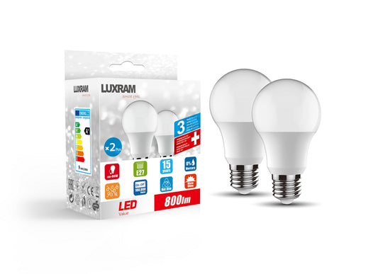 Dual Pack LED Thermal Plastic GLS Bulb