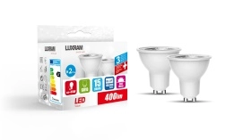 Dual Pack LED Thermal Plastic GU10 Spot Lamp Bulb