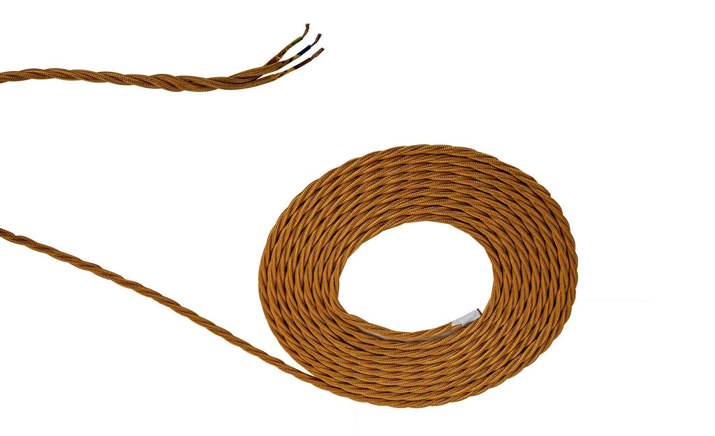 Luminosity Designs - 2 Core Braided and Twisted Cable for Lighting 0.75mm (25m roll) - Luminosity Designs Ltd