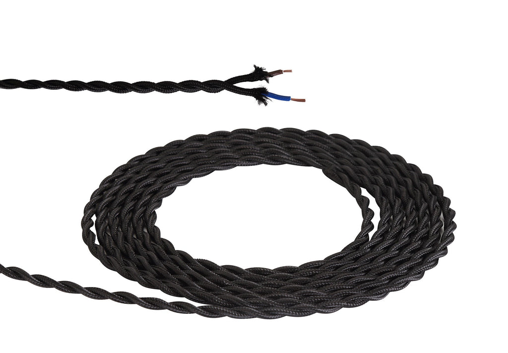 Luminosity Designs - 2 Core Braided and Twisted Cable for Lighting 0.75mm (25m roll) - Luminosity Designs Ltd