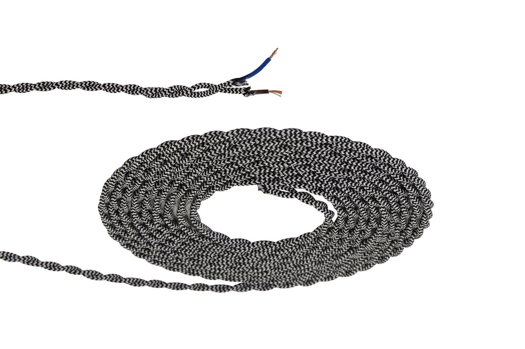 Luminosity Designs - 2 Core Braided and Twisted Cable for Lighting 0.75mm (25m roll) - Luminosity Designs Ltd