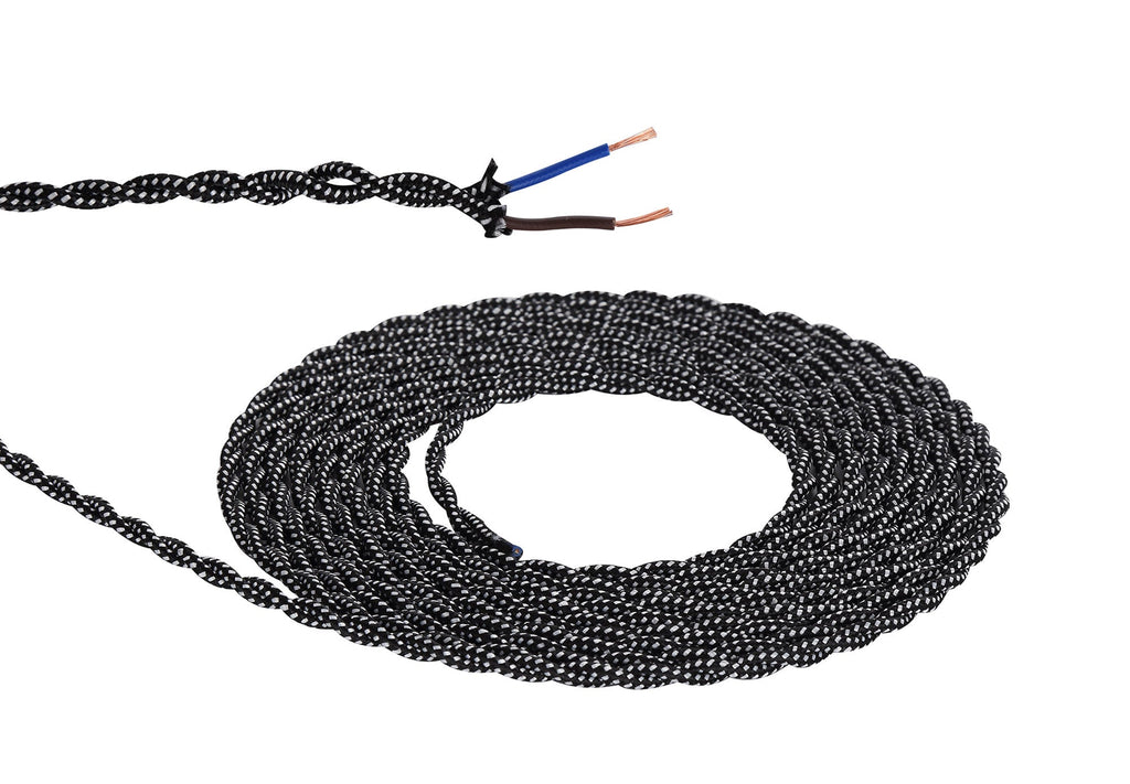Luminosity Designs - 2 Core Braided and Twisted Cable for Lighting 0.75mm (25m roll) - Luminosity Designs Ltd