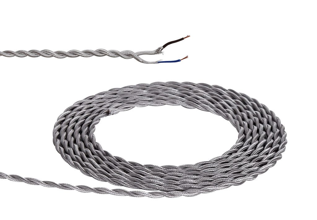 Luminosity Designs - 2 Core Braided and Twisted Cable for Lighting 0.75mm (25m roll) - Luminosity Designs Ltd