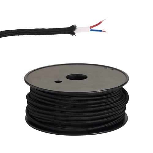 Luminosity Designs - 2 Core Braided Cable for Lighting 0.75mm (25m roll) - Luminosity Designs Ltd