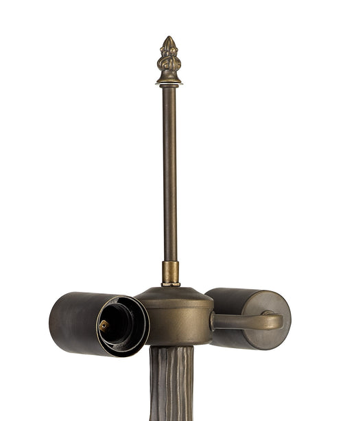 Luminosity Designs - 2 Light E27 Large Tiffany Style Blackened Brass Table Lamp - Base Only - Luminosity Designs Ltd