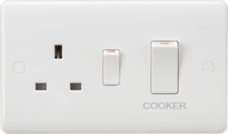 Curved Edge 45A Double Pole Appliance Switches and Sockets