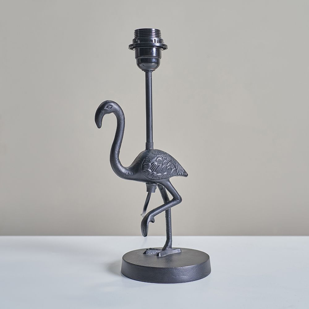 Black Metal Flamingo Table Lamp