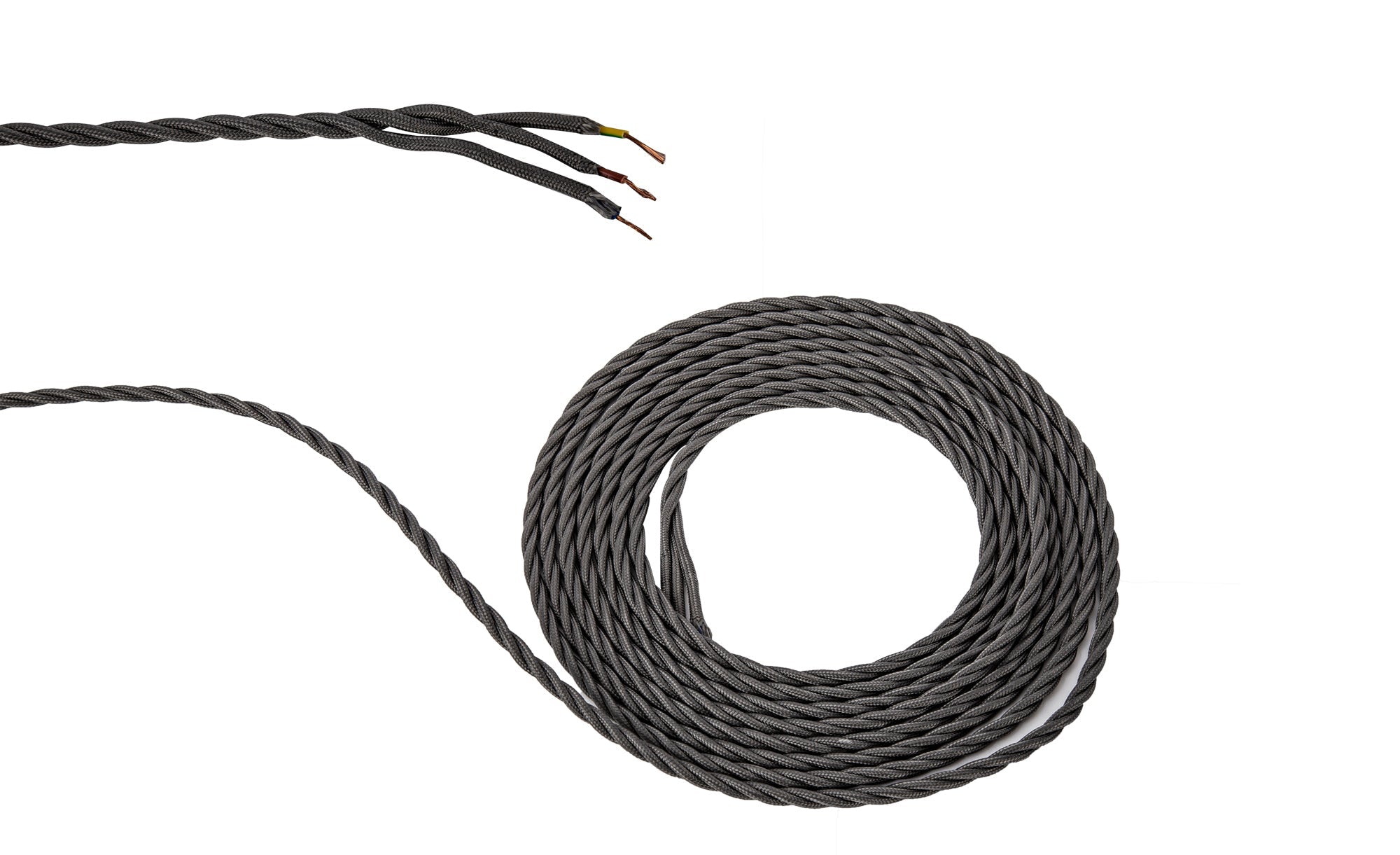 Luminosity Designs - 3 Core Braided and Twisted Cable for Lighting 0.75mm - Luminosity Designs Ltd