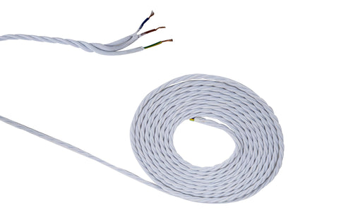 Luminosity Designs - 3 Core Braided and Twisted Cable for Lighting 0.75mm - Luminosity Designs Ltd