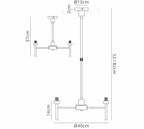 Luminosity Designs - 3 Light Baron Adjustable Chandelier - Luminosity Designs Ltd