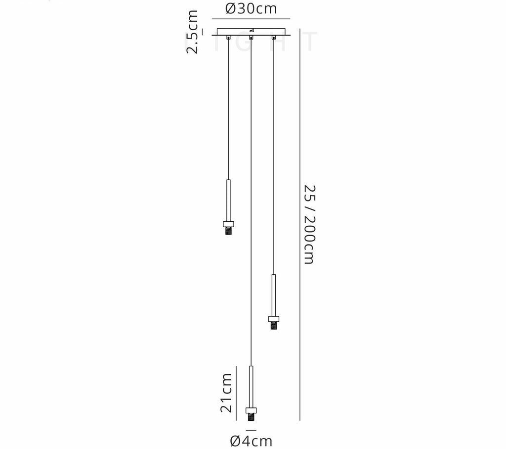 Luminosity Designs - 3 Light Baron Multi Pendant - Luminosity Designs Ltd