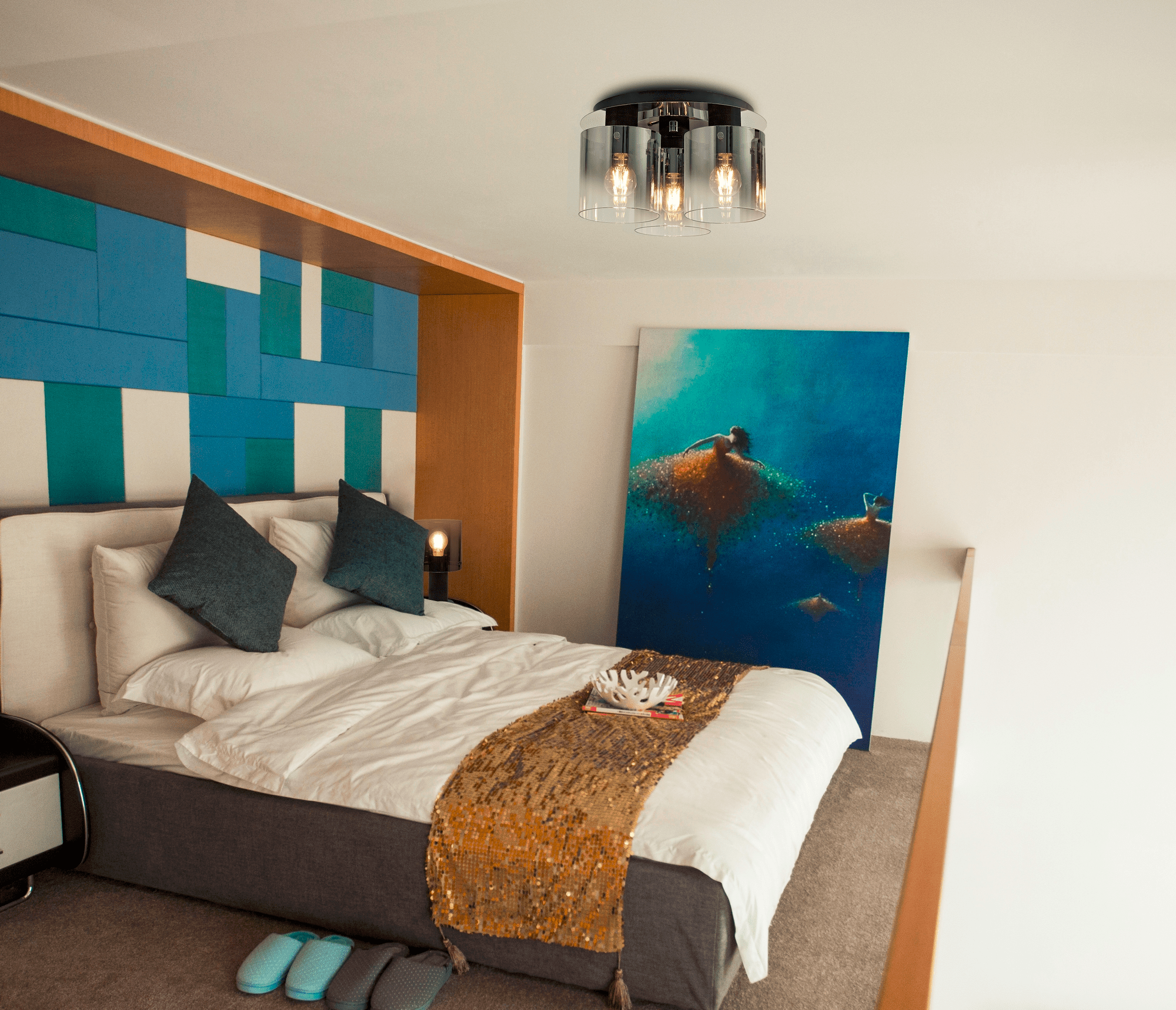 Luminosity Designs - 3 Light Fae Flush Ceiling Fitting - Luminosity Designs Ltd