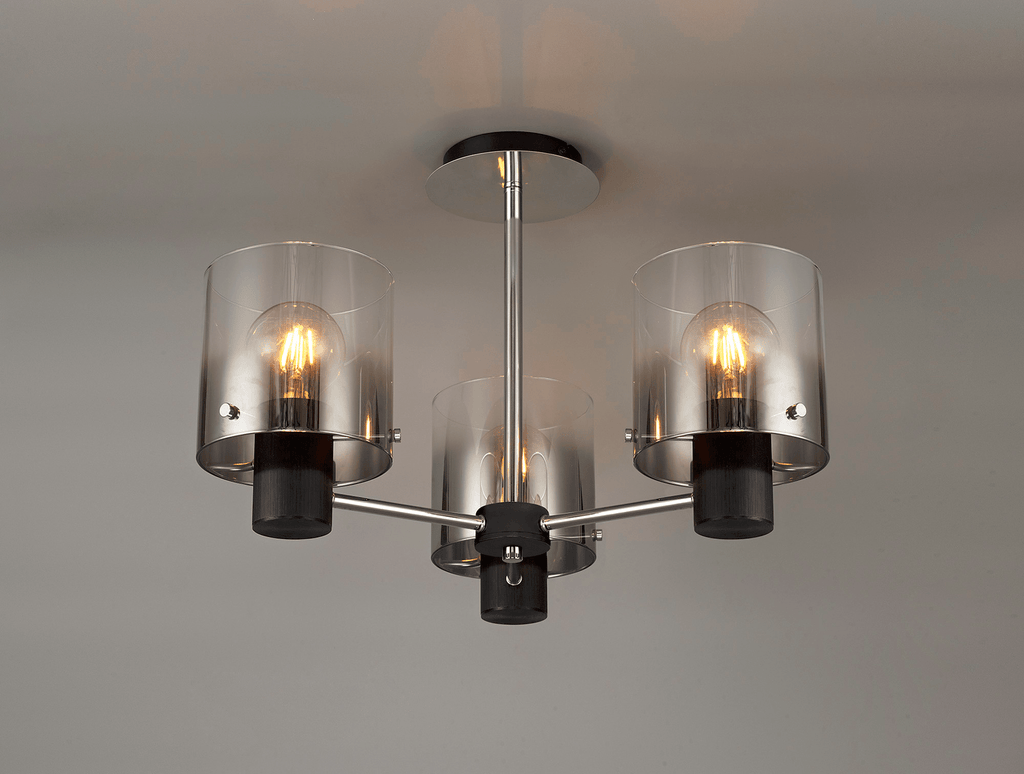 Luminosity Designs - 3 Light Fae Semi Flush Ceiling Fitting - Luminosity Designs Ltd