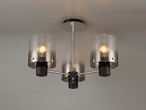 Luminosity Designs - 3 Light Fae Semi Flush Ceiling Fitting - Luminosity Designs Ltd