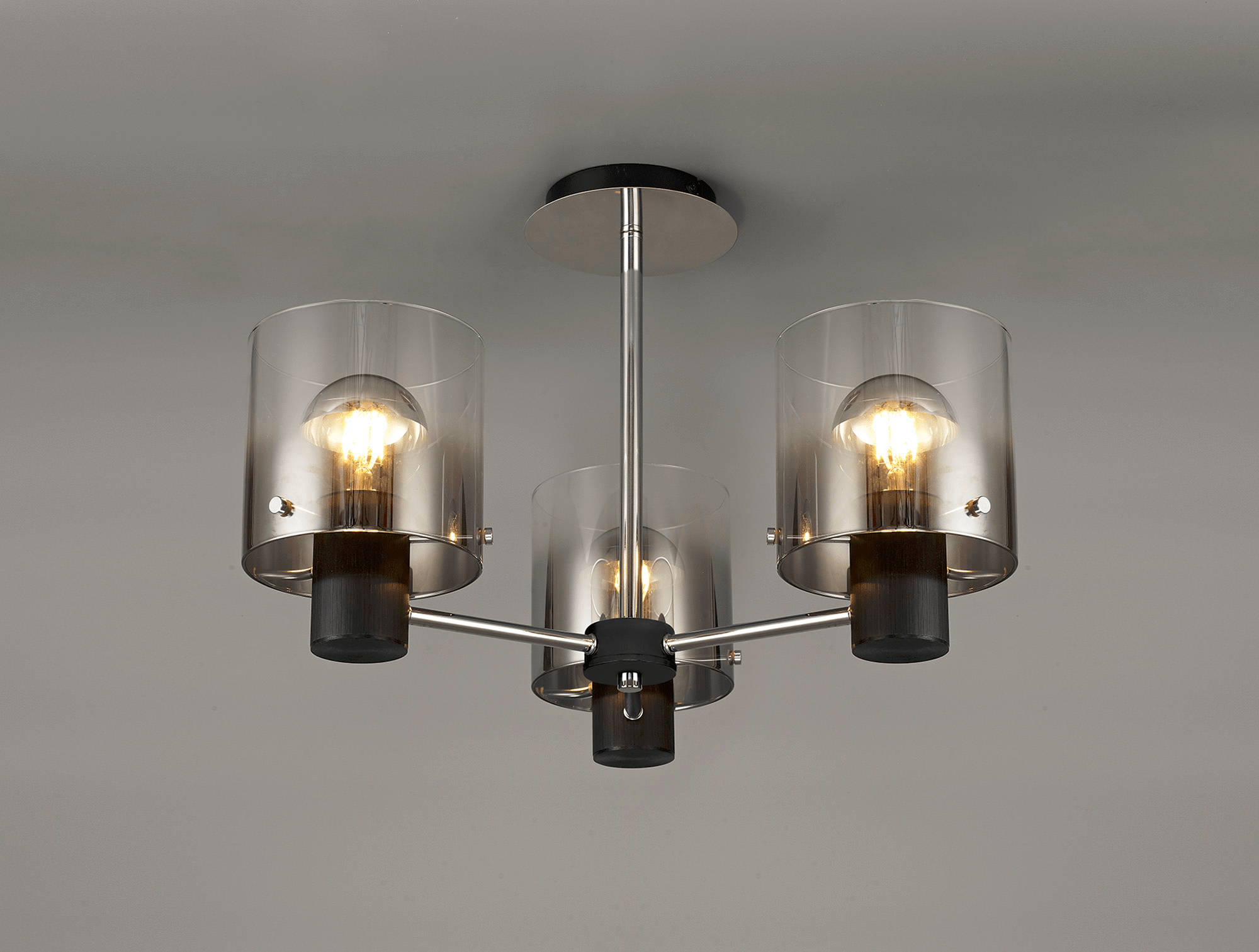 Luminosity Designs - 3 Light Fae Semi Flush Ceiling Fitting - Luminosity Designs Ltd
