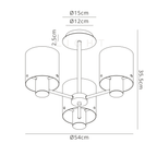 Luminosity Designs - 3 Light Fae Semi Flush Ceiling Fitting - Luminosity Designs Ltd