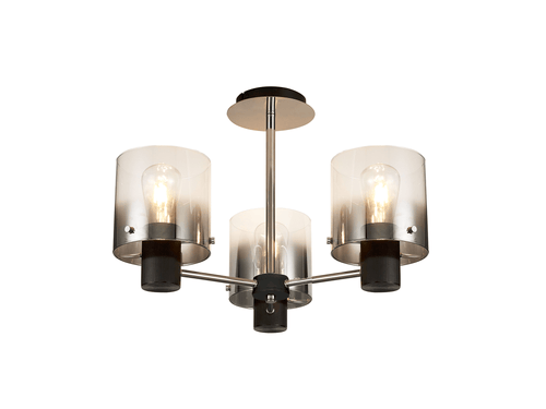 Luminosity Designs - 3 Light Fae Semi Flush Ceiling Fitting - Luminosity Designs Ltd