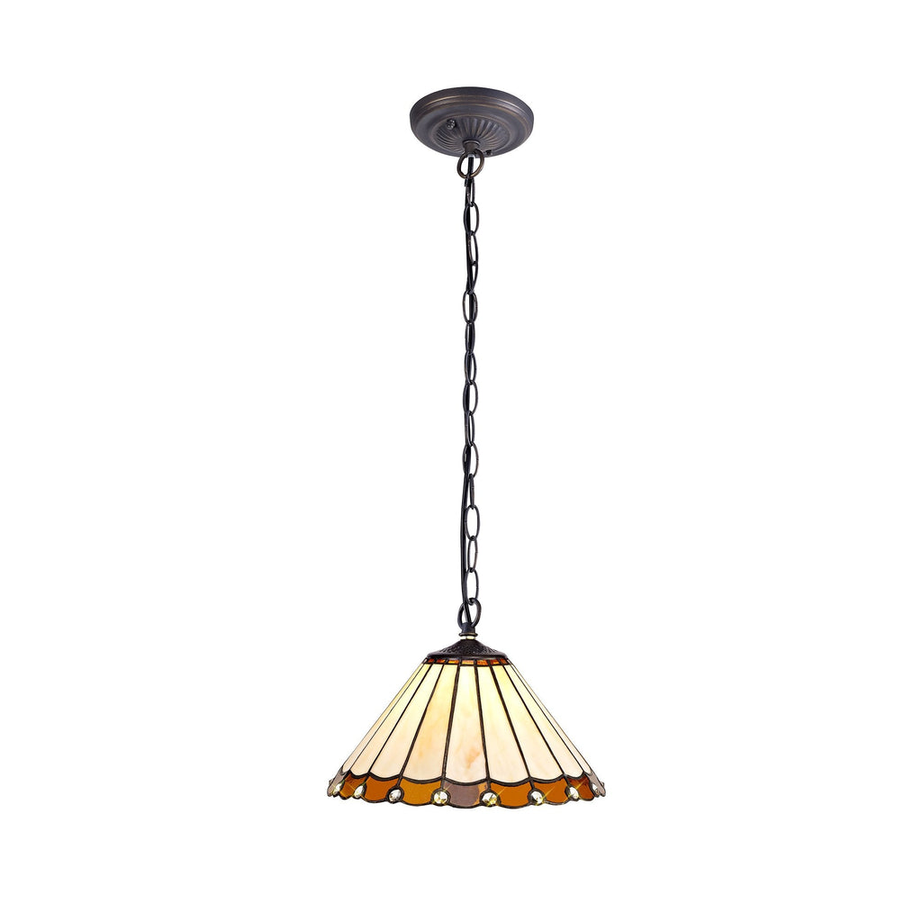 Luminosity Designs - 30cm 2 Light Chamber Tiffany Pendant Light, 2x E27 - Luminosity Designs Ltd