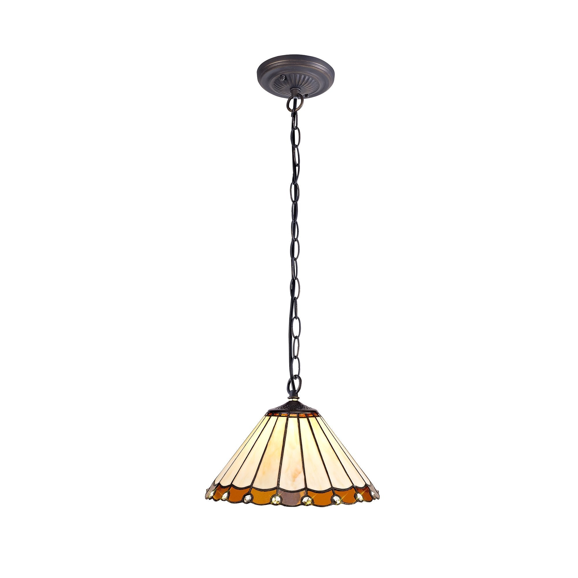 Luminosity Designs - 30cm 2 Light Chamber Tiffany Pendant Light, 2x E27 - Luminosity Designs Ltd