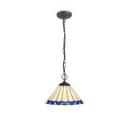 Luminosity Designs - 30cm 2 Light Chamber Tiffany Pendant Light, 2x E27 - Luminosity Designs Ltd