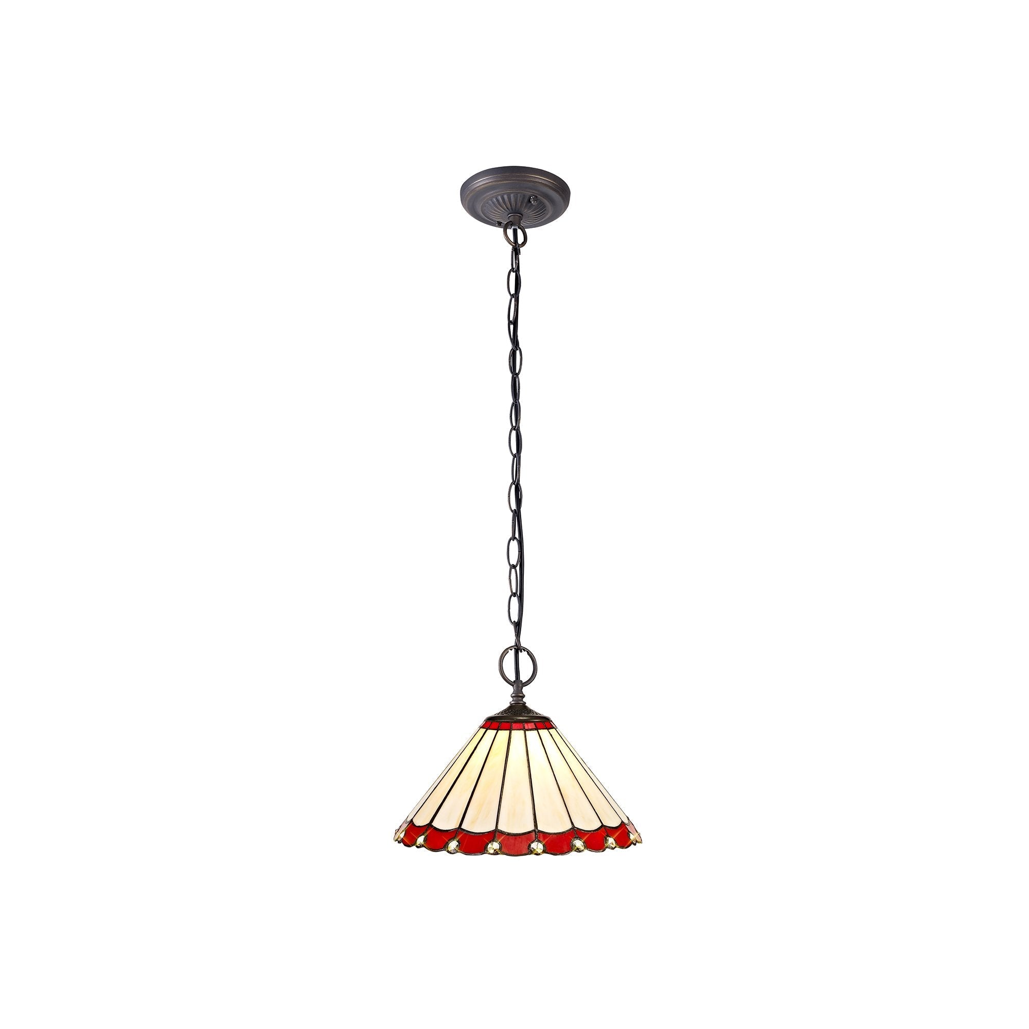 Luminosity Designs - 30cm 2 Light Chamber Tiffany Pendant Light, 2x E27 - Luminosity Designs Ltd