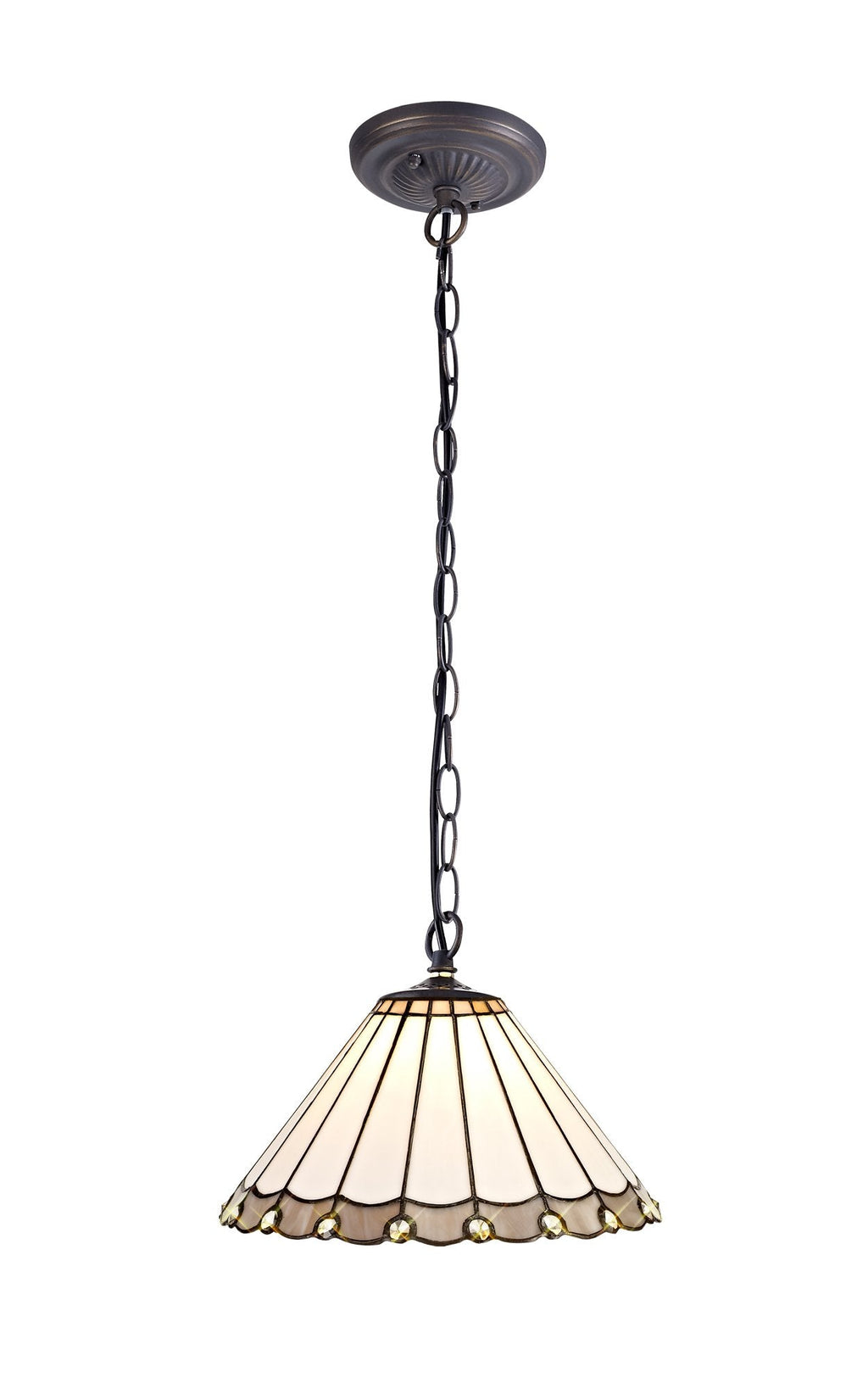 Luminosity Designs - 30cm 2 Light Chamber Tiffany Pendant Light, 2x E27 - Luminosity Designs Ltd