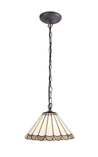 Luminosity Designs - 30cm 2 Light Chamber Tiffany Pendant Light, 2x E27 - Luminosity Designs Ltd