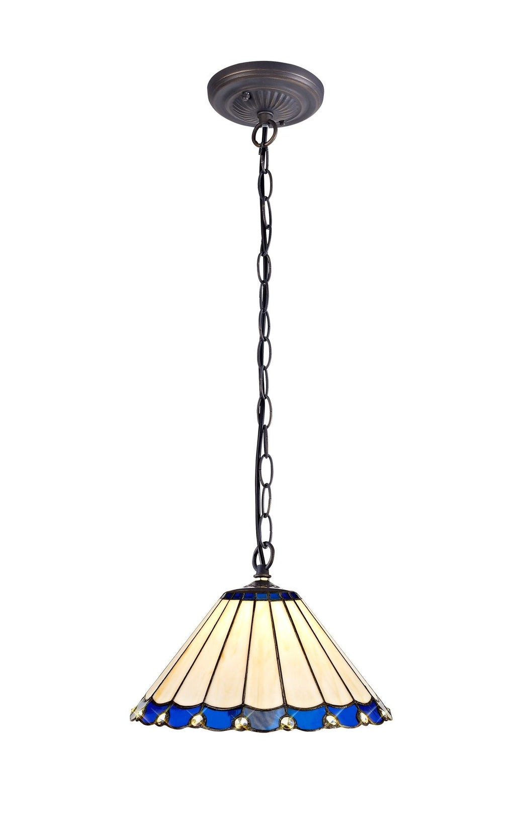 Luminosity Designs - 30cm 2 Light Chamber Tiffany Pendant Light, 2x E27 - Luminosity Designs Ltd