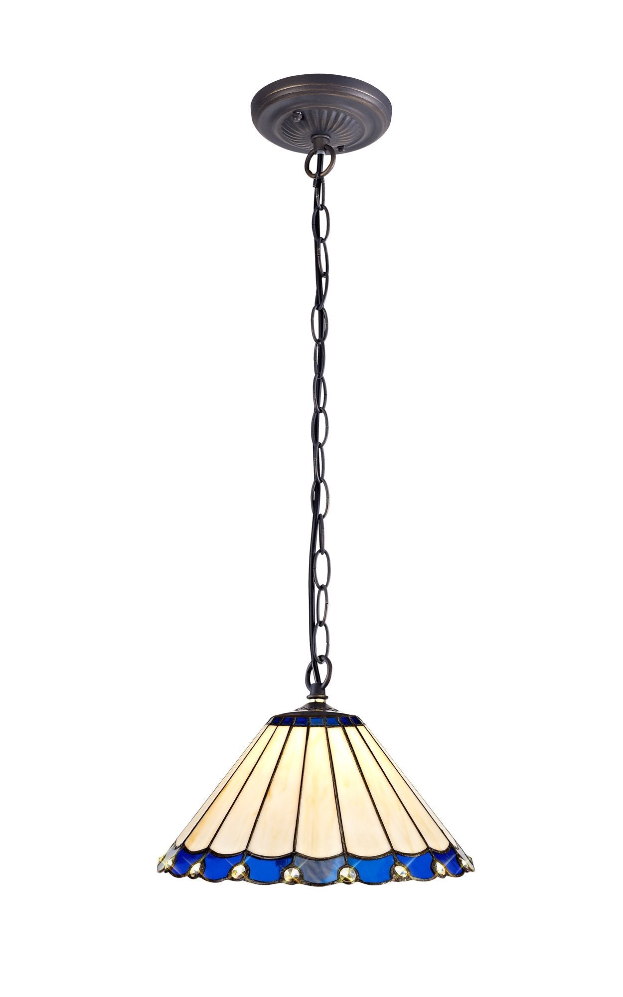 Luminosity Designs - 30cm 2 Light Chamber Tiffany Pendant Light, 2x E27 - Luminosity Designs Ltd